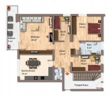 Grundriss Helle 4-Zimmer-Wohnung mit Balkon & Garage in Olsberg-Bigge
