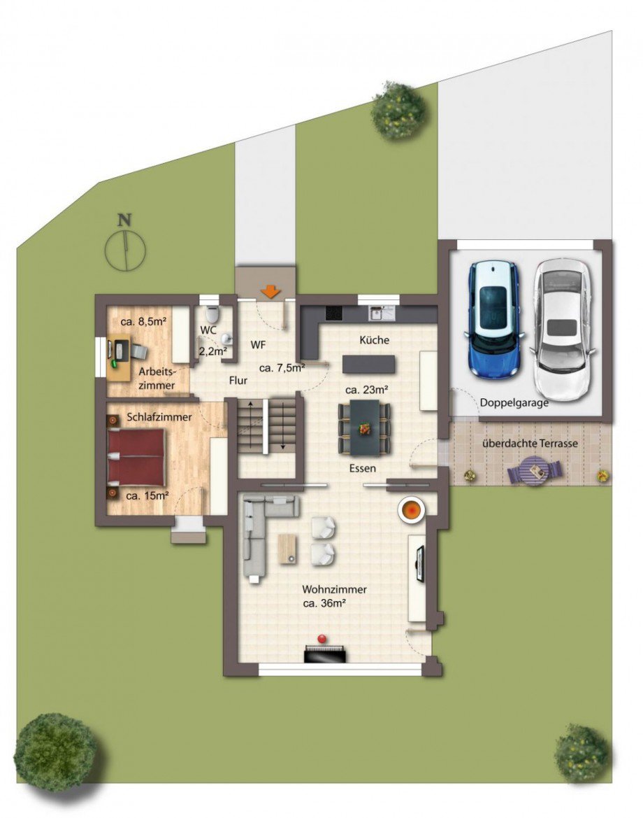 Grundriss Erdgeschoss Einfamilienhaus Coesfeld