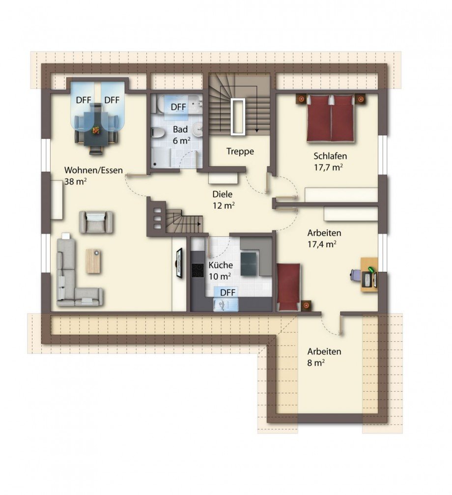 Grundriss Dachgeschoss-WHG Dachgeschosswohnung S�dkirchen