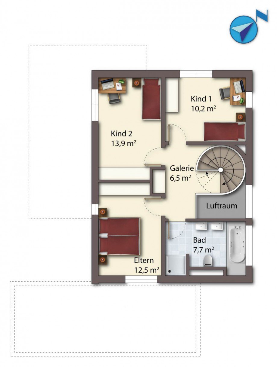 Grundriss Obergeschoss Einfamilienhaus Ascheberg