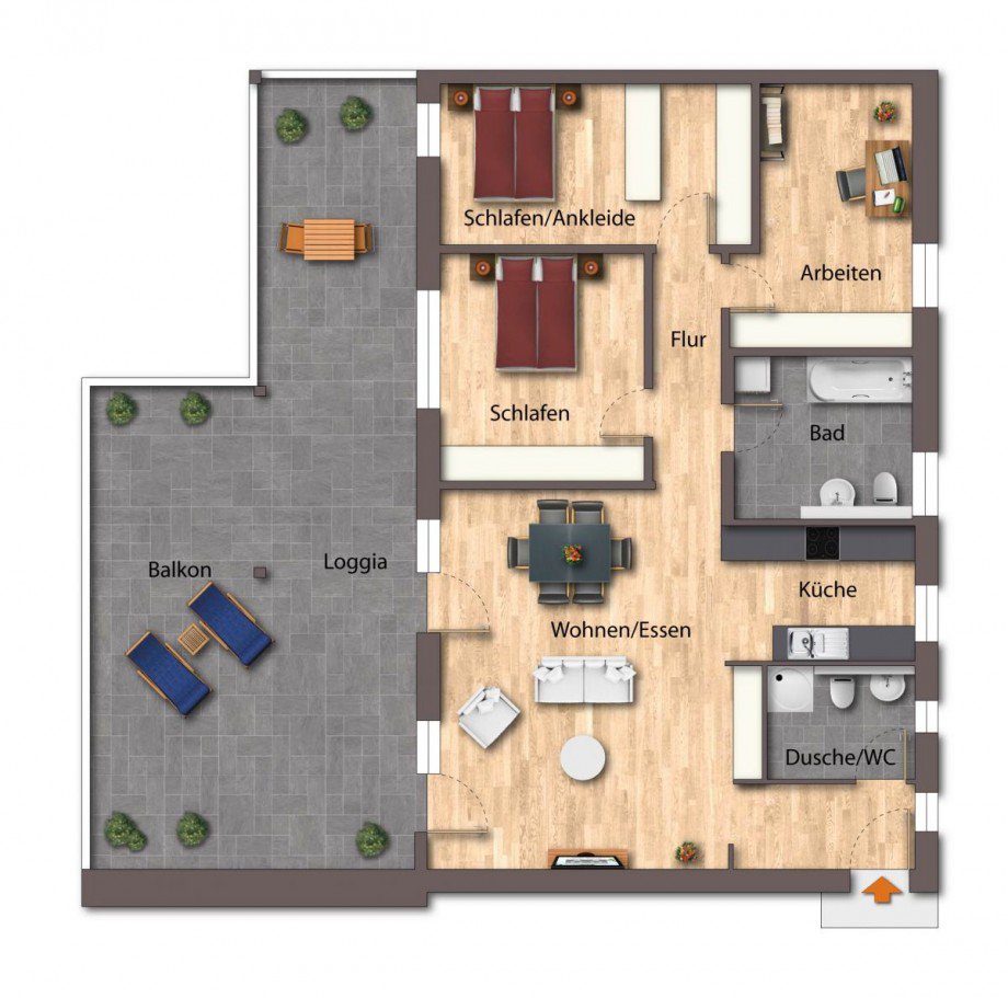 Grundriss Penthousewohnung Greven