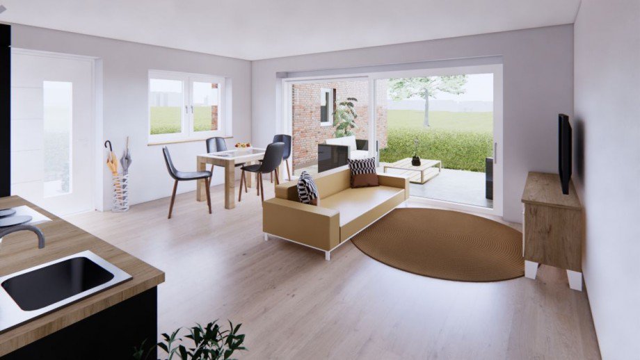 Grundriss Wohnbereich Terrassenwohnung Coesfeld