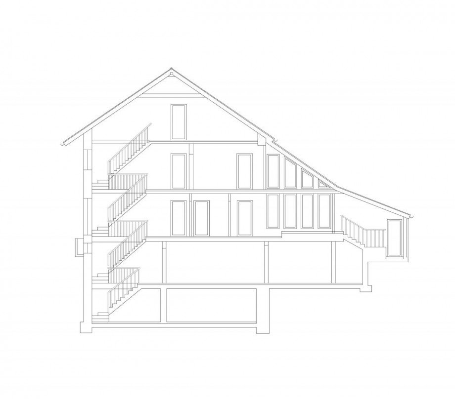 Grundriss Schnittzeichnung Reihenmittelhaus Billerbeck