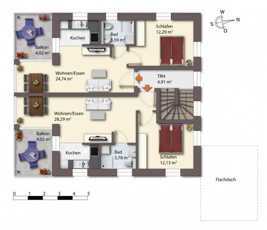 Grundriss 1. Obergeschoss Etagenwohnung Coesfeld