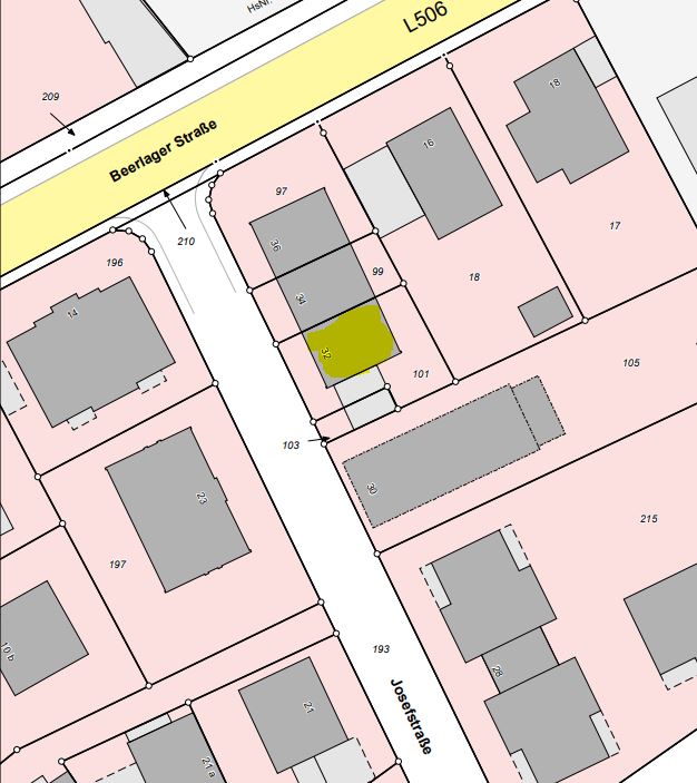 Grundriss Lageplan_Josefstra�e 32 Reihenendhaus Billerbeck