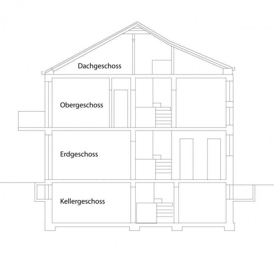 Grundriss Schnitt Reihenendhaus Billerbeck