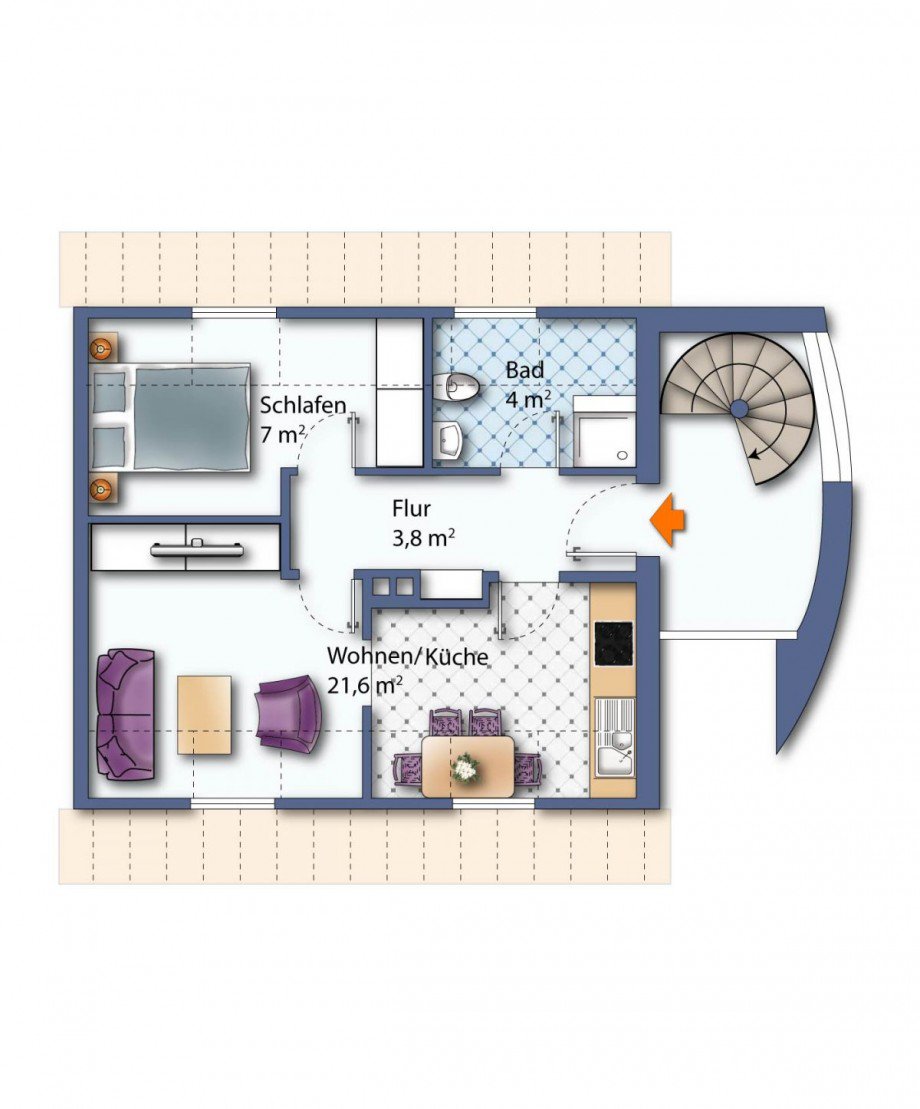 Grundriss Dachgeschoss Mehrfamilienhaus Coesfeld