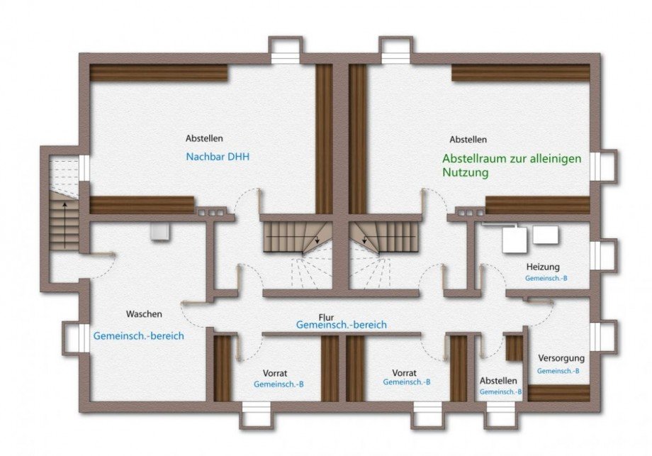 Grundriss Keller Doppelhaush�lfte Velen