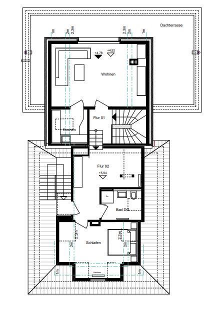 Grundriss Dachgeschoss Mehrfamilienhaus Coesfeld