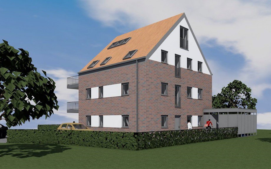 Grundriss Au�enansicht Etagenwohnung Coesfeld