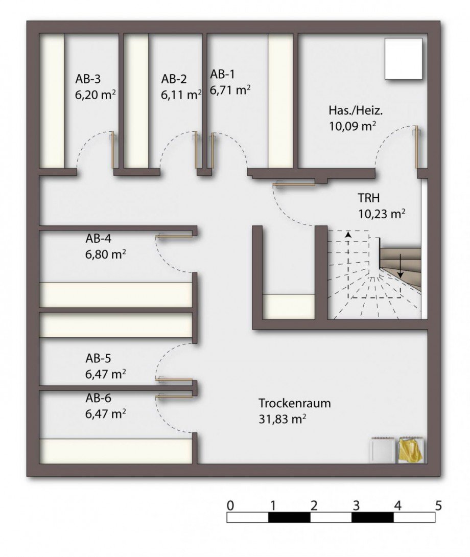 Grundriss Kellergeschoss Etagenwohnung Coesfeld