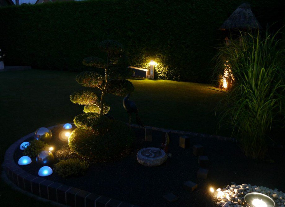 Grundriss Gartenansicht am Abend Einfamilienhaus Coesfeld
