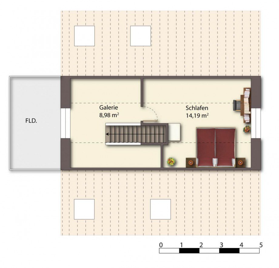 Grundriss Spitzboden Etagenwohnung Coesfeld