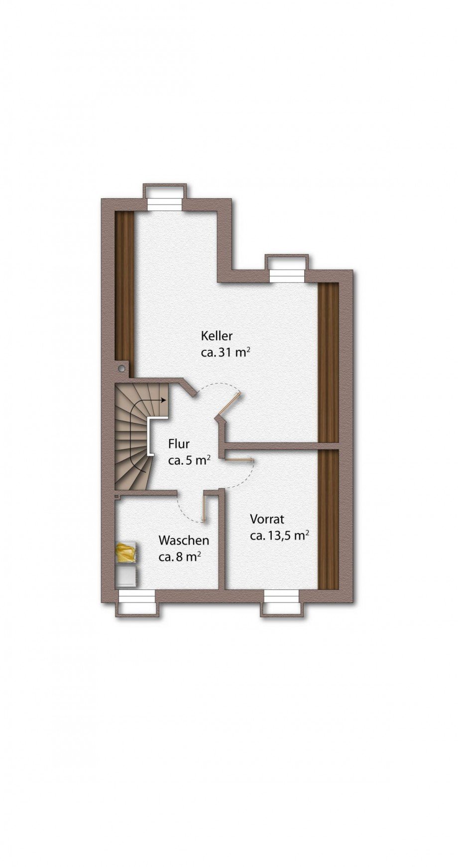 Grundriss Keller Doppelhaush�lfte M�nster-Roxel