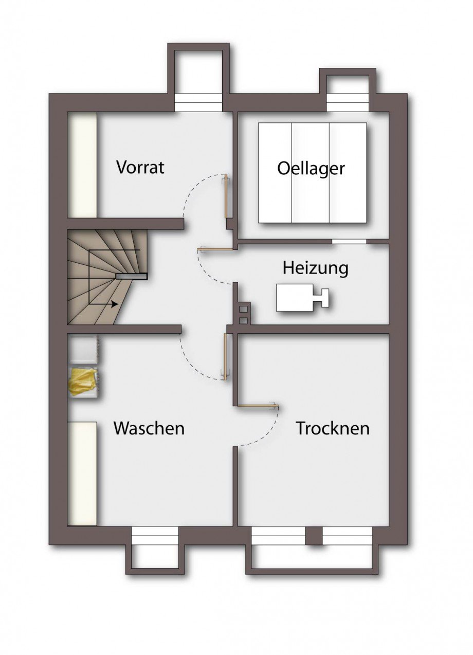 Grundriss Kellergeschoss Reihenendhaus Billerbeck