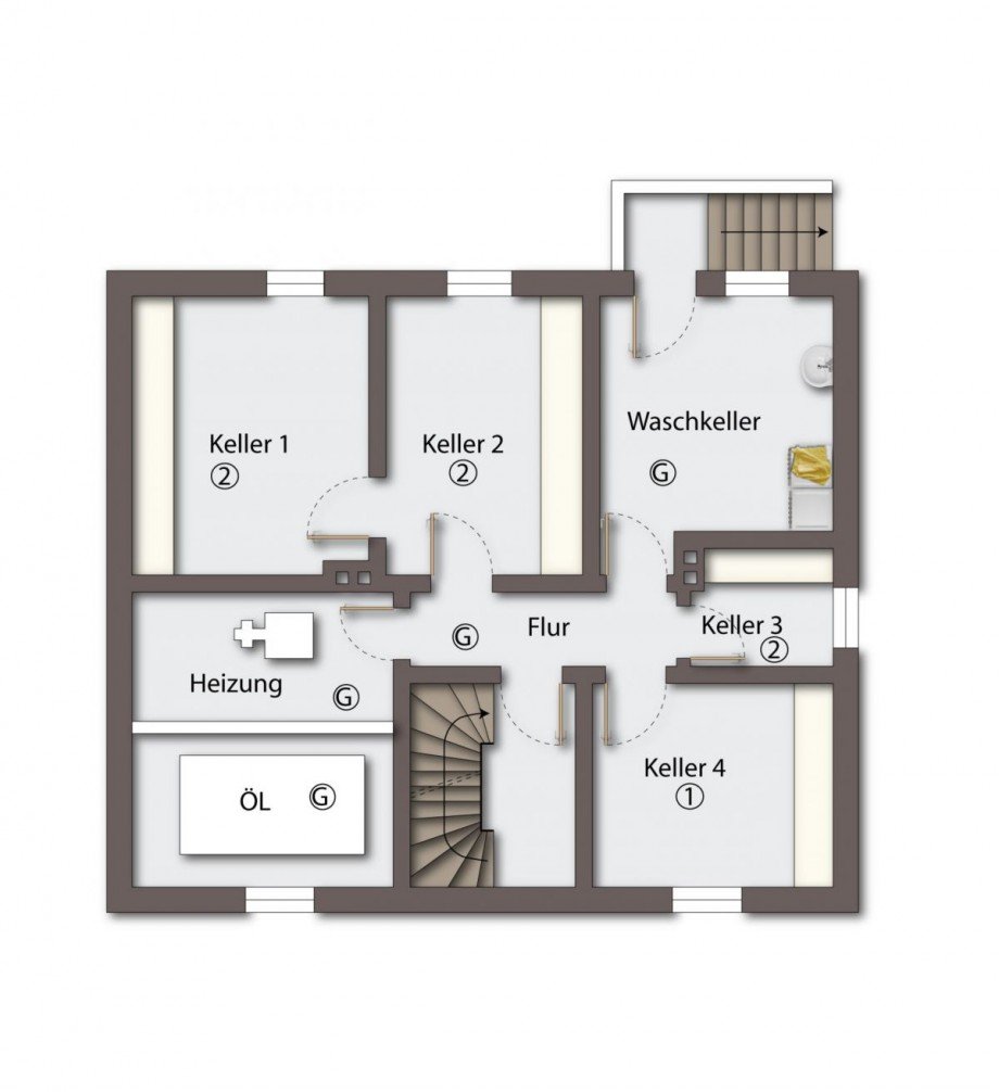 Grundriss Kellergeschoss Erdgeschosswohnung Senden