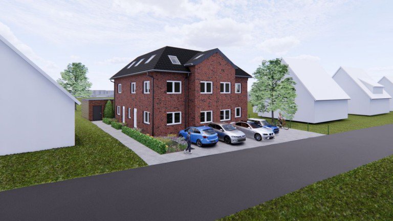 Grundriss Stra�enansicht Coesfeld Terrassenwohnung EG-Wohnung mit Terrasse und Gartenanteil in Coesfeld