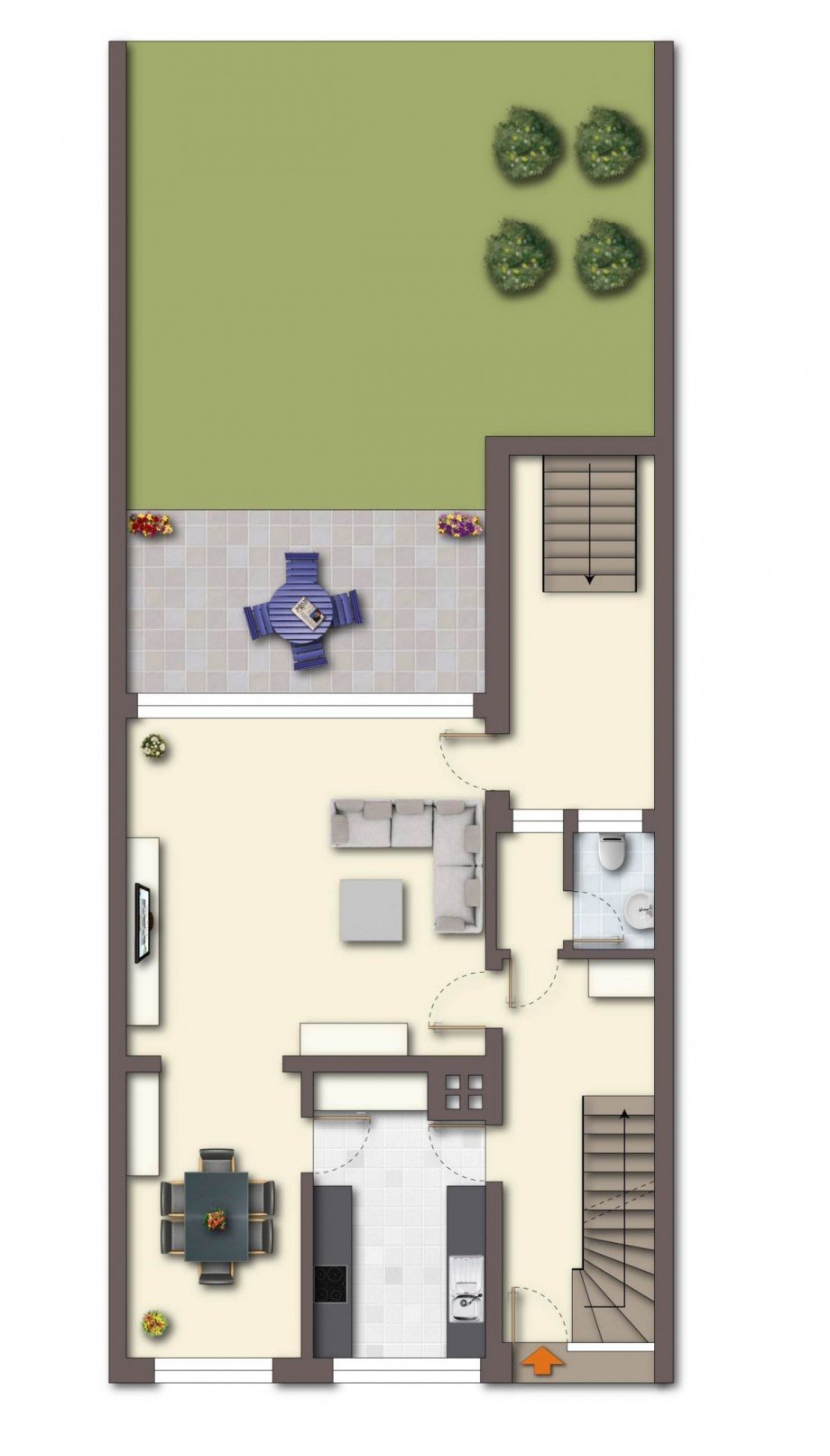 Grundriss EG Reihenmittelhaus Billerbeck