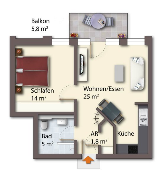 Grundriss Etagenwohnung Billerbeck