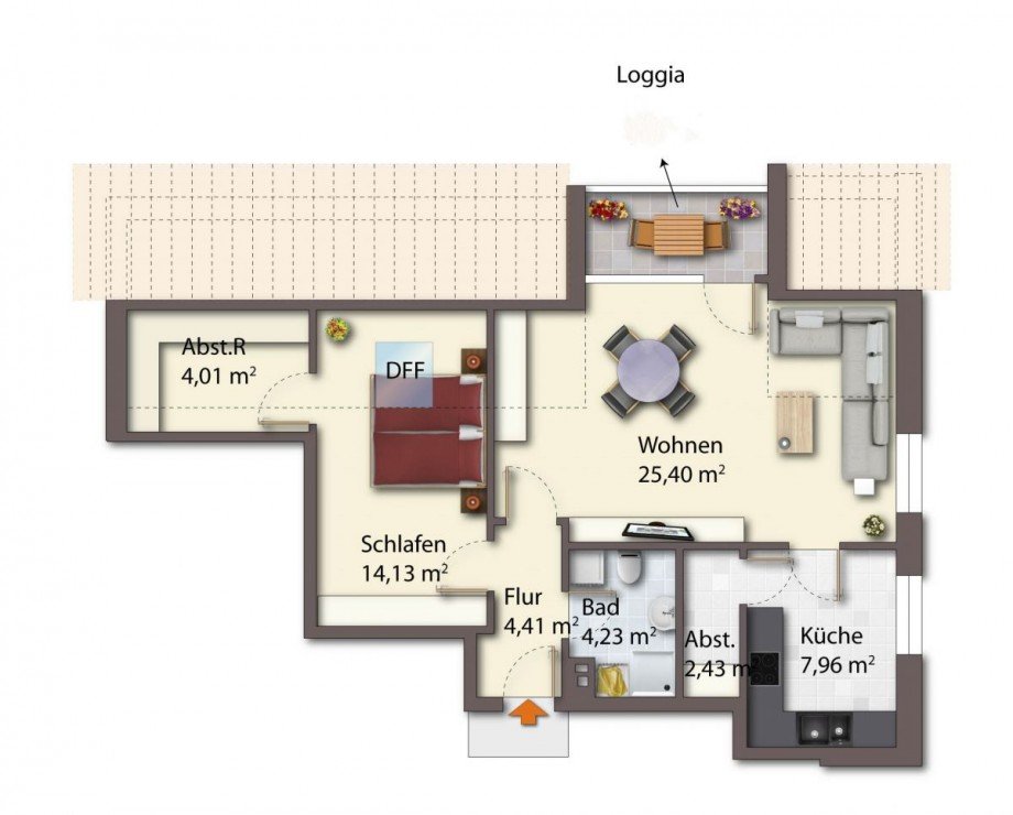 Grundriss DG_WHG Dachgeschosswohnung Nottuln