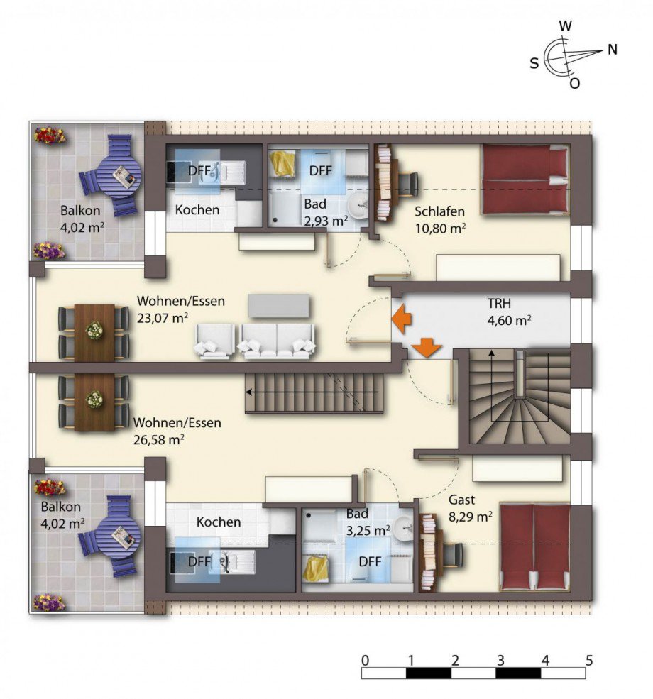 Grundriss Dachgesschoss Etagenwohnung Coesfeld
