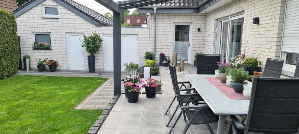 Grundriss Gartenansicht I Doppelhaush�lfte Coesfeld