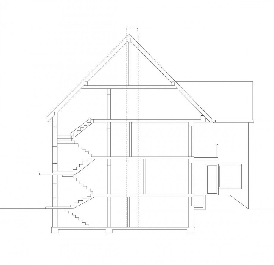 Grundriss Querschnittansicht Etagenwohnung S�dkirchen