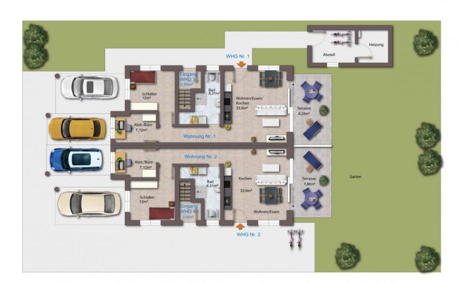 Grundriss EG Eingangsbereich Maisonettewohnung Coesfeld