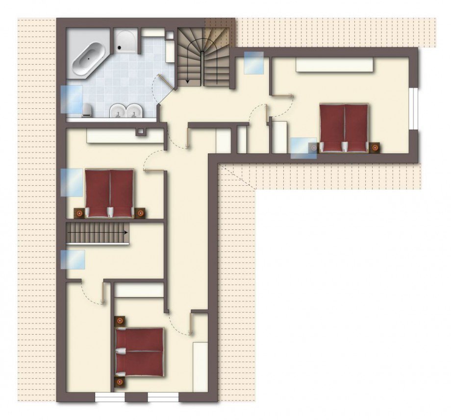 Grundriss Obergeschoss Zweifamilienhaus Billerbeck