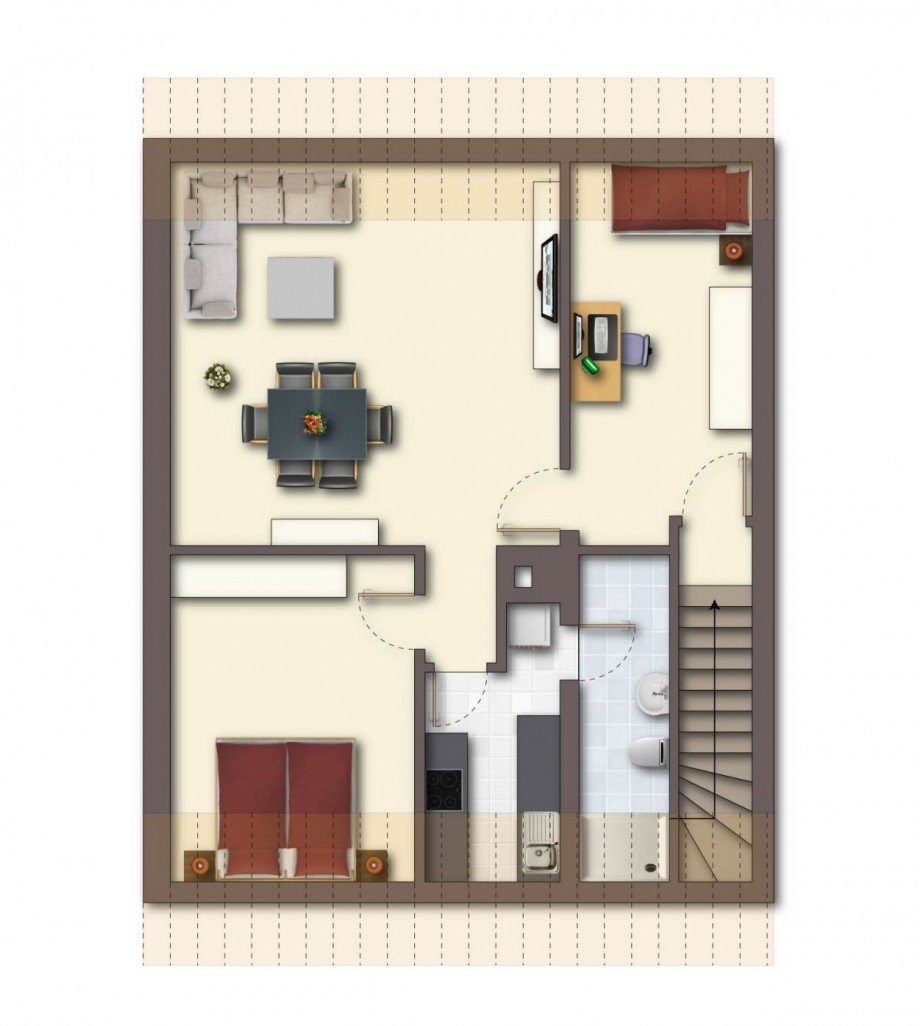 Grundriss OG Reihenmittelhaus Billerbeck