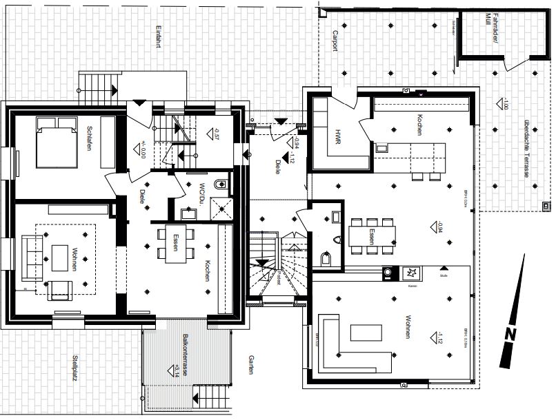 Grundriss Erdgeschoss Mehrfamilienhaus Coesfeld