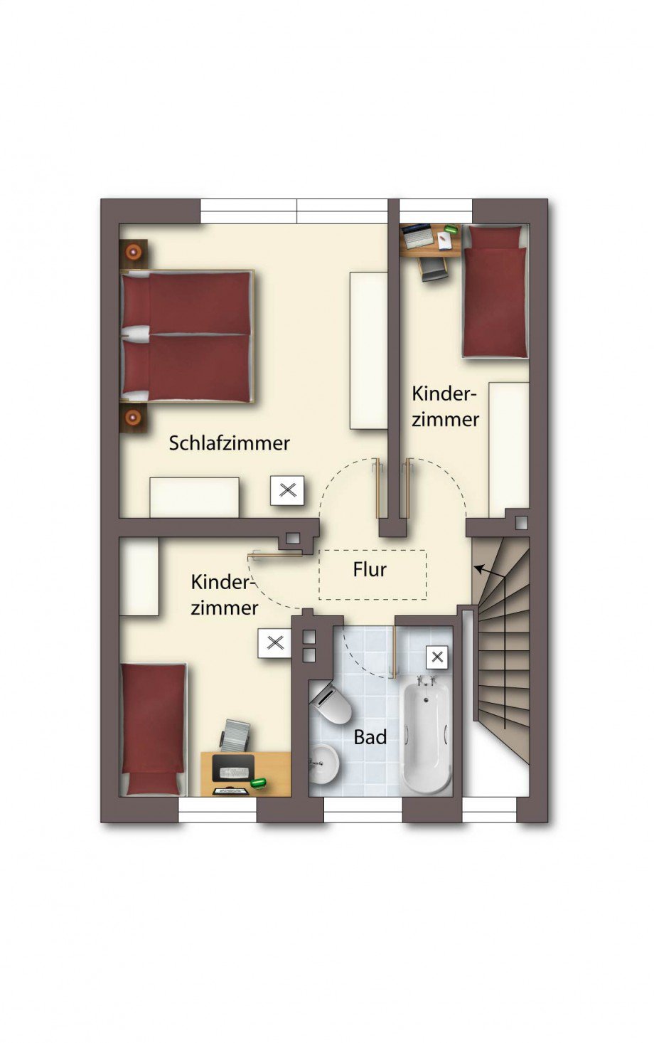 Grundriss OG Reihenendhaus D�lmen