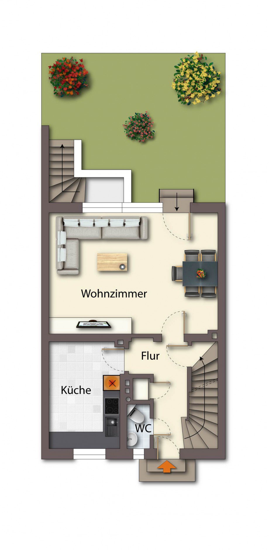 Grundriss EG Reihenendhaus D�lmen