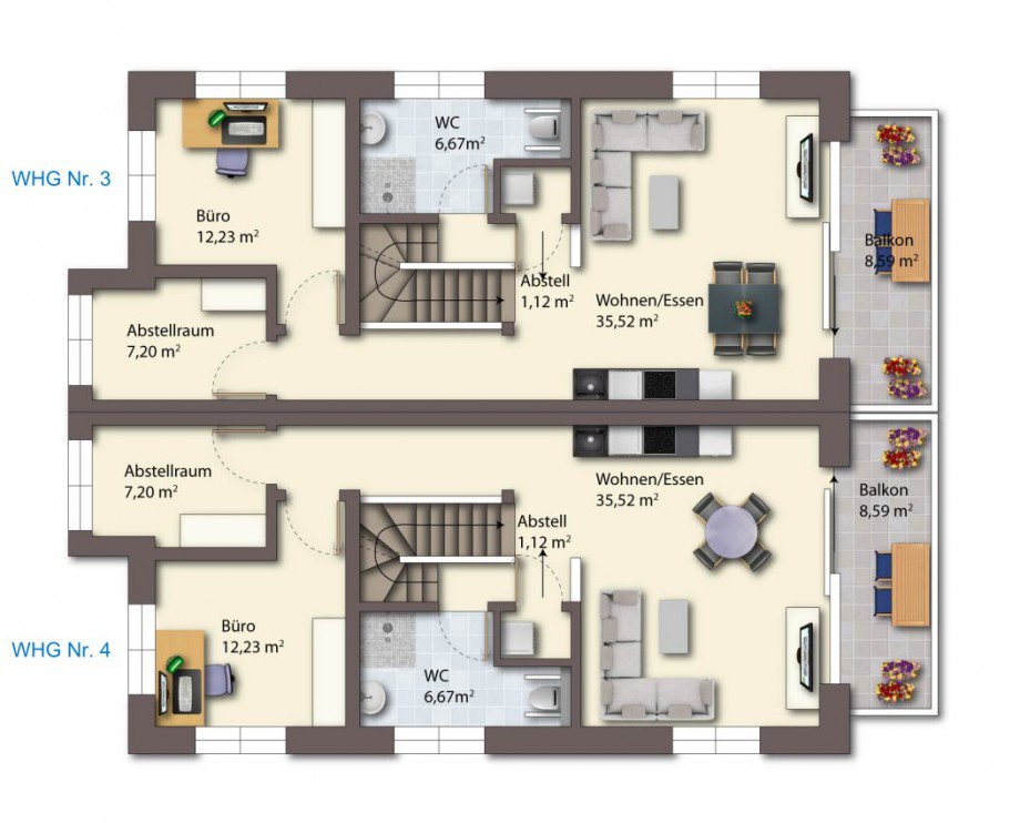 Grundriss 1. OG WHG 3 Maisonettewohnung Coesfeld