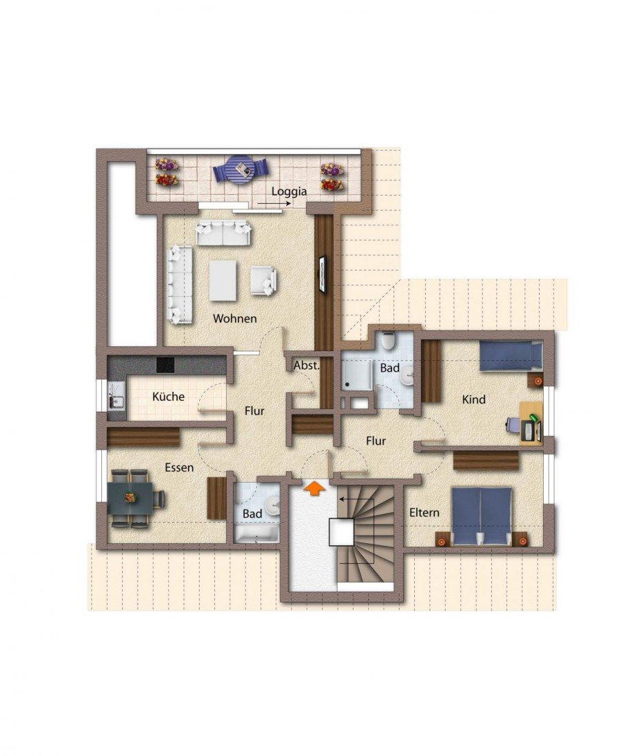 Grundriss Obergeschoss Zweifamilienhaus Billerbeck