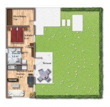Grundriss I Kernsaniertes Mobilheim im Ferienpark Baumberge