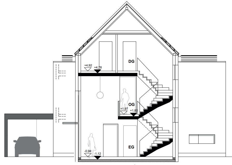 Grundriss Schnitt Mehrfamilienhaus Coesfeld
